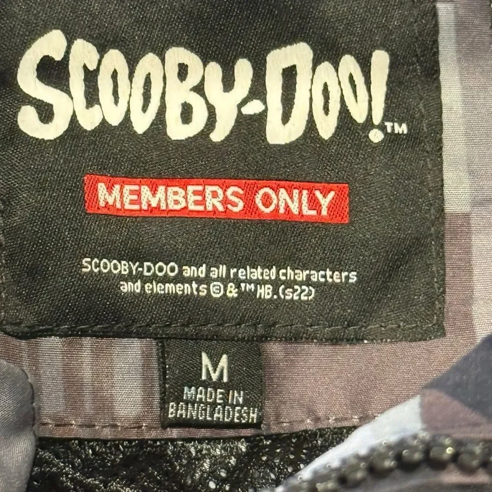 NWT Members Only Scooby Doo Windbreaker Unisex- Black & Gray Size Medium